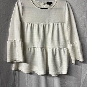 White Peplum Top J Crew Medium